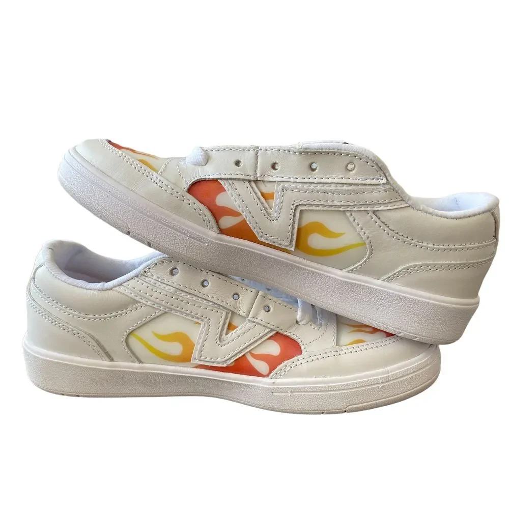 Vans White Flame Lenticular Lowland CC‎ Lace Up Unisex Sneaker Shoes Size W5.5